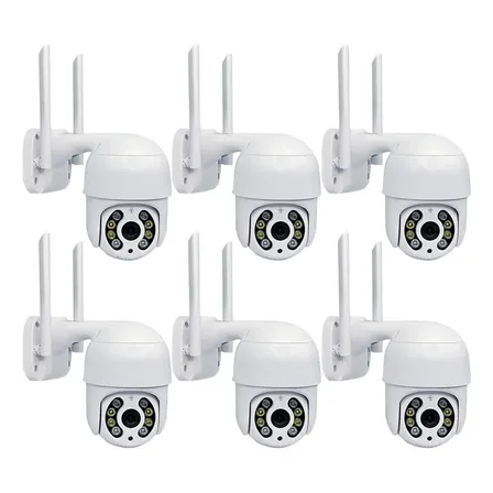 Kit 6 Camera De Segurança A8 App Yoosee Wifi Prova D'água Branco