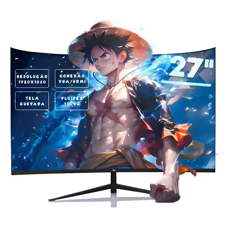 Monitor Gaming Series 1ms Full Hd Tela Led Curva 27'' 100hz Preto