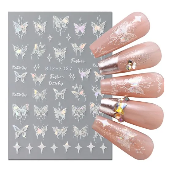 Stickers Autoadhesivos Para Uñas - Mariposas - Nail Art