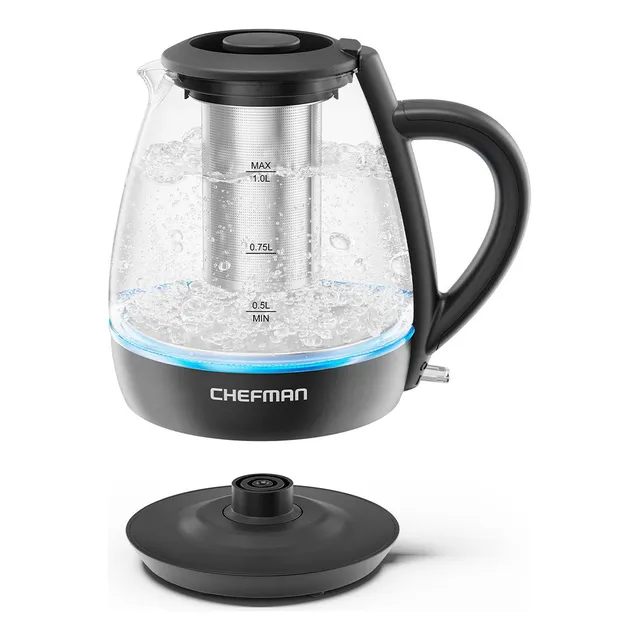Jarra eléctrica Chefman RJ11-10-GMRL-TI-MX negra 127V 1L