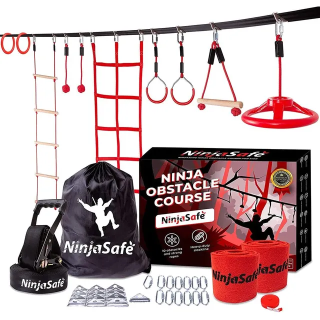 Carrera De Obstáculos Ninja Para Patio Trasero De Niños: 10