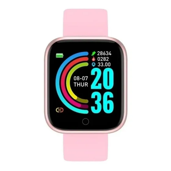 Smartband D20 D20 display de 1.3" con correa de silicona - color rosa claro