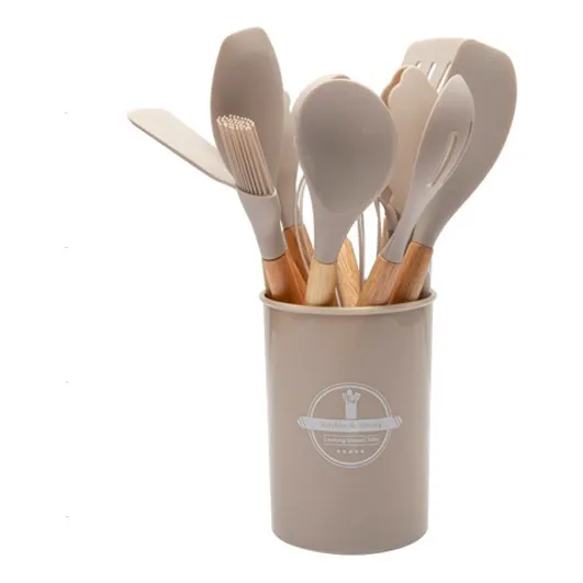 Set Juego De Utensilios De Cocina 12 Piezas Beige