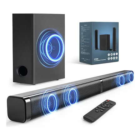 Caixa De Som Soundbar Home Theater Tv Sound Bar Bt100 Preto 127/220v 20hz-18khz