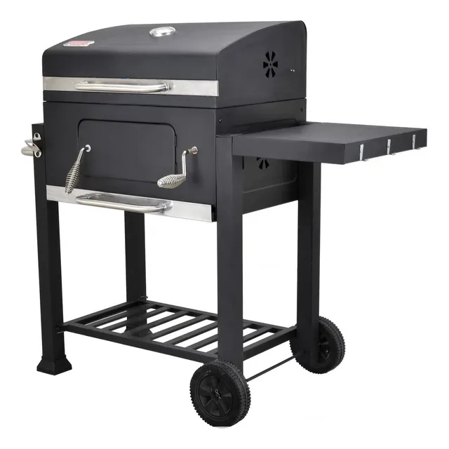 Asador Firk Heavy Duty Para Carbon Parrilla 24 Color Negro