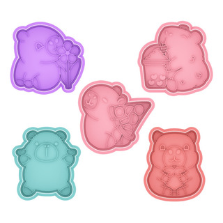 Cortadores De Galletas Capibaras Adorables 5 Pzas 5 Cm Cortadores De Galletas Capibaras Adorables 5 Pzas 5 Cm