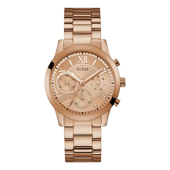 Guess Solar W1070l3 Reloj Mujer Oro Rosa Color del fondo Blanco