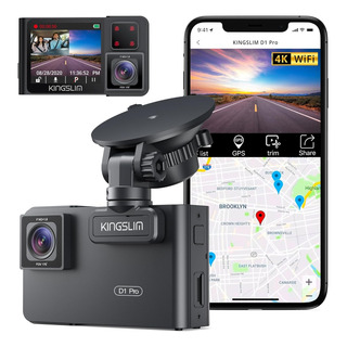 Cámara Para Auto Dual Dash Cam Kingslim D1 Pro Gps Wifi 4k Cámara Para Auto Dual Dash Cam Kingslim D1 Pro Gps Wifi 4k