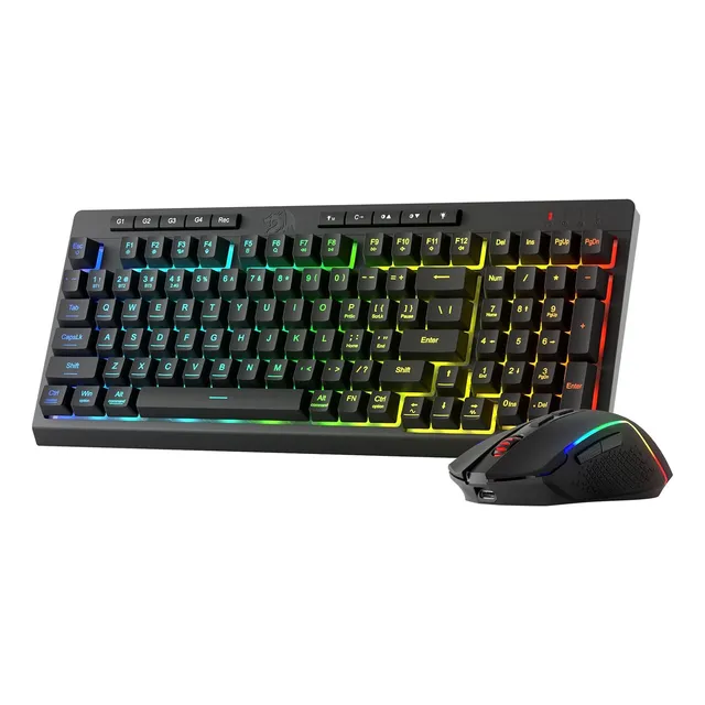 Teclado Inalámbrico Redragon S142 Rgb + Ratón Gaming 4800 Dp