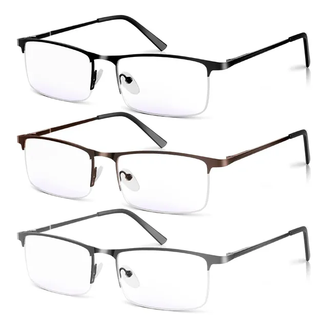 3 Pack Blue Light Blocking Reading Glasses For Men, 2.25...
