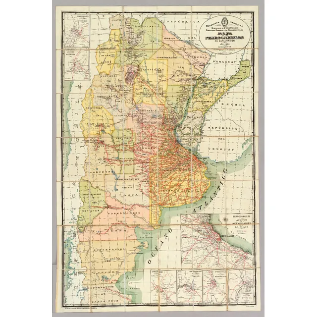 Mapa De Los Ferrocarriles En Explotación - 1924