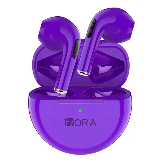 Fones de ouvido sem fio Bluetooth de 1 hora, cor violeta