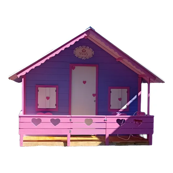 Casinha De Criança Lilas Com Rosa
