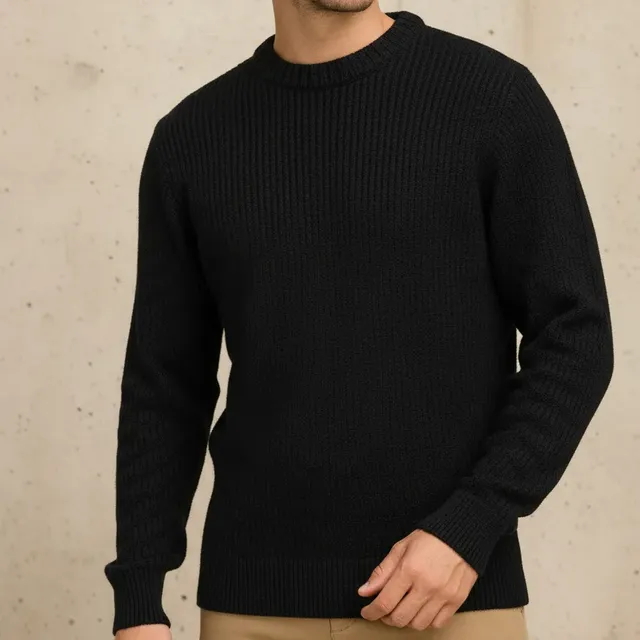Suéter Blusa De Tricot Masculino Liso Blusa Lã Masculina
