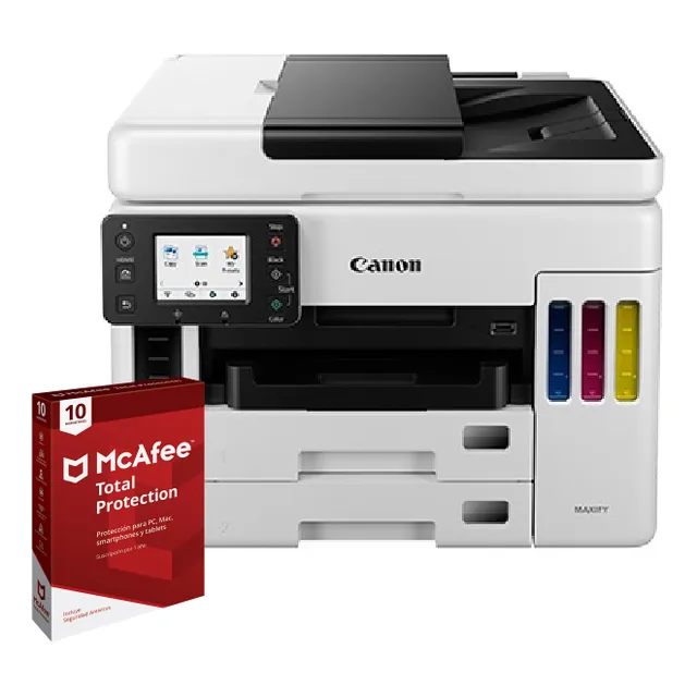 Multifuncional Canon Maxify Gx7010 + Mcafee Total Protection Blanco