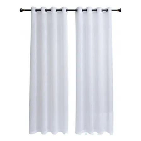 Cortina Velo Liso Con Argolla 140x220 Cm 2 Paño - Blanco