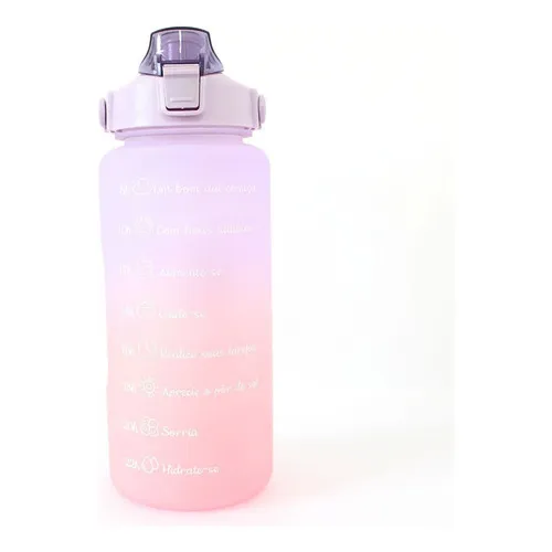 Garrafa Água Galão 2l Squeeze Academia Escola Antivazamento Cor Rosa-Lilás