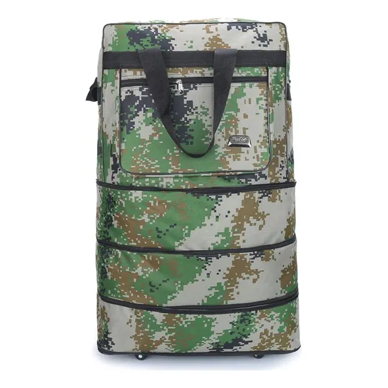 Equipaje De Mano Extensible Plegable Camuflado Con Ruedas
