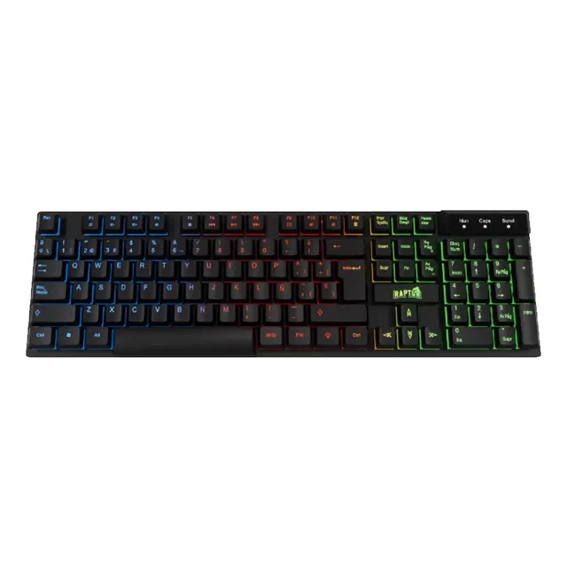 Teclado Gamer Raptor Fireclaw M1 Negro Led 7 Colores Español