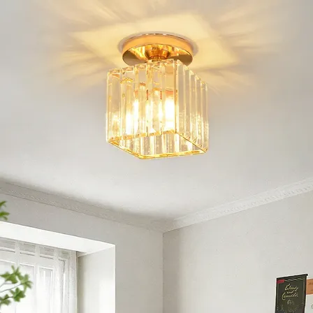 Luminária De Teto, Lustre Pendente Acrílico Cristal-e27 Led 127/220v Sjf