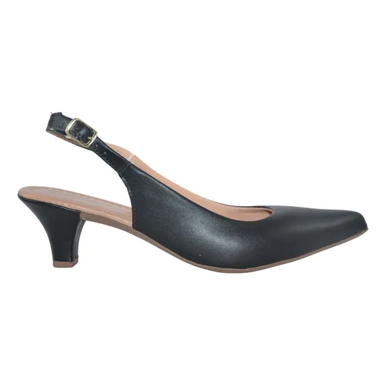 Sapato Scarpin Feminino Social Abertura Atras Salto Fino