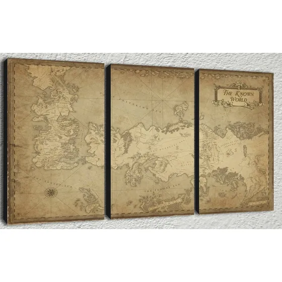 Cuadros Modernos Tripticos Mapa Game Of Thrones 90x57 Cm A01