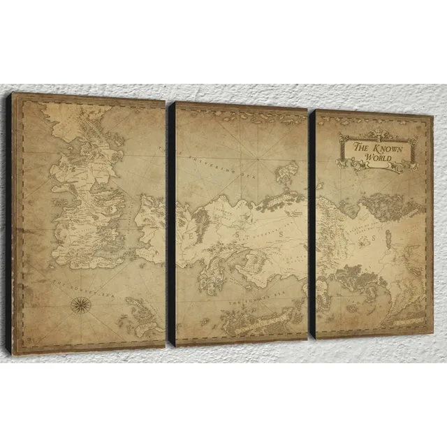 Cuadros Modernos Tripticos Mapa Game Of Thrones 90x57 Cm A01