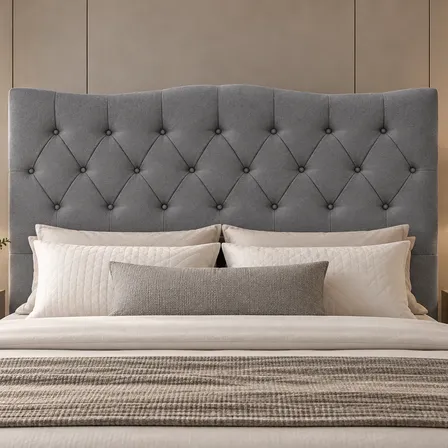 Cabeceira Casal 1,40 Com Fixador Cama Box Estofados Quarto Cinza
