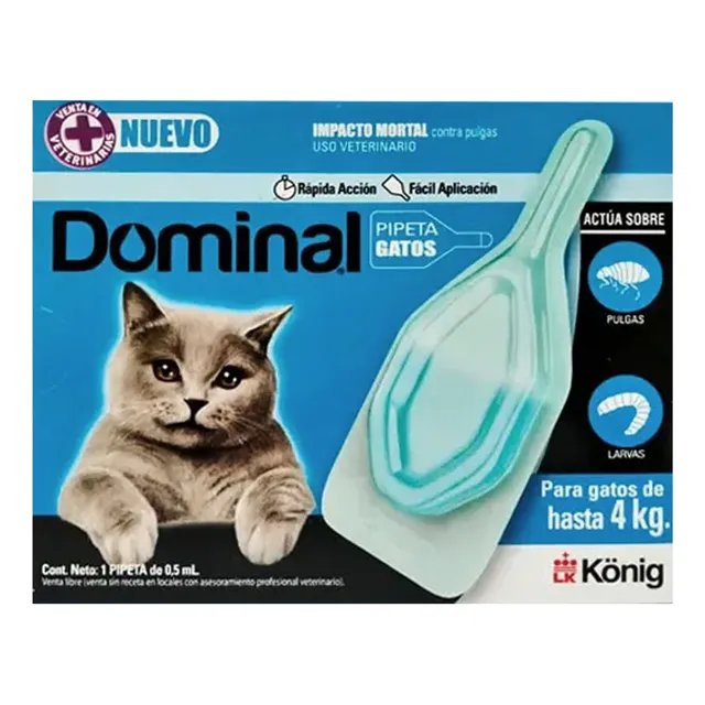 Pipeta Antipulgas Dominal Para Gatos Hasta 4 Kg