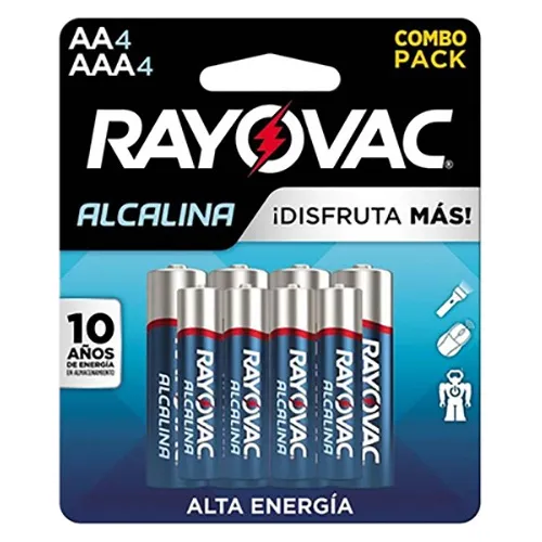 Pilas Alcalinas Rayovac 4 Aa + 4 Aaa