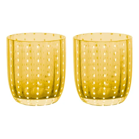 Conjunto 2 Copos De Vidro Orquídea 300ml Âmbar Wolff