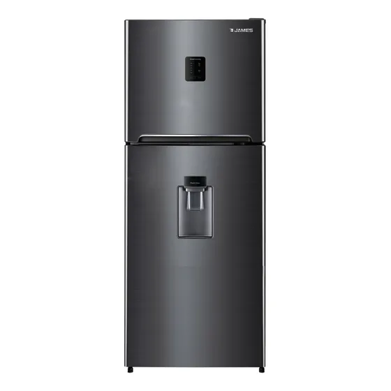 Heladera con freezer inverter James 550 INV DARK INOX DE color dark inox con capacidad de 390L