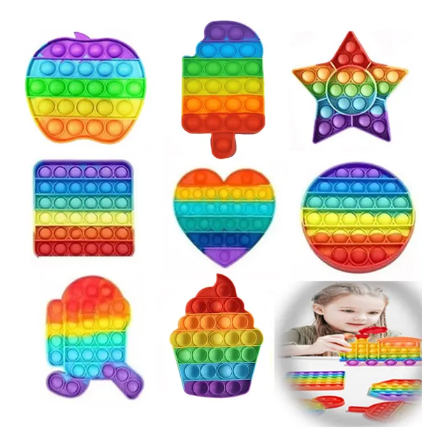 Juego 8 Piezas Push Pop It Bubble Fidget Juguete Antiestrés