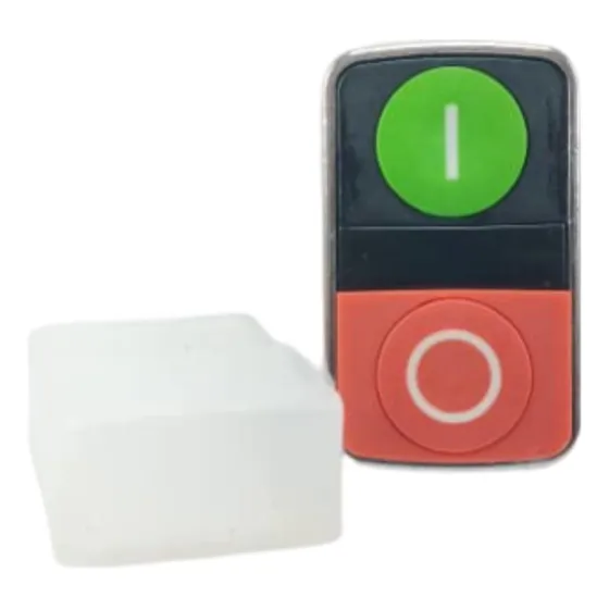 Pulsador Doble Verde/rojo Para Tablero Electrico Con Capucha