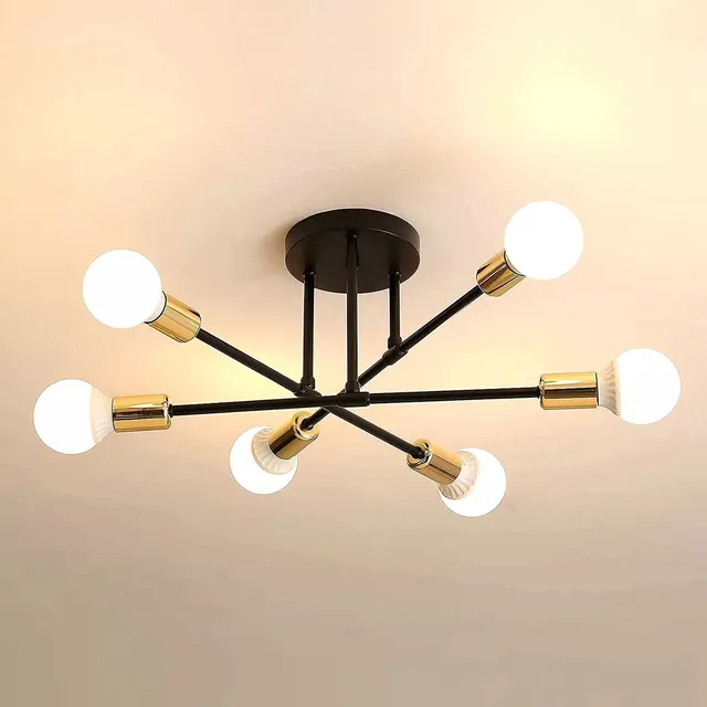 Lámpara De Techo Moderna 6 Luz E27 Lampara Colgantes Con Diy