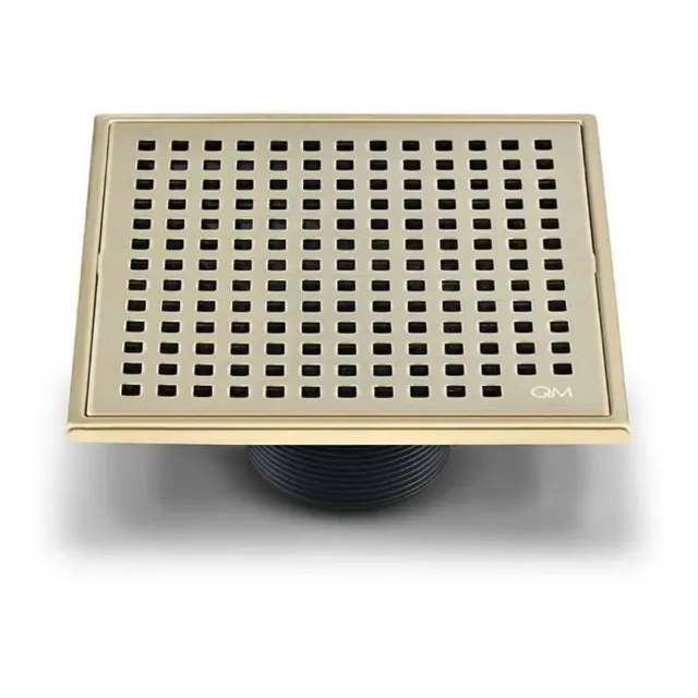 Desague Rejilla Centro Piso Cuadrado 14,5 Cm Dorado Qm Mira
