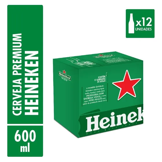 Cerveja Heineken 600ml - Caixa Com 12 Unidades