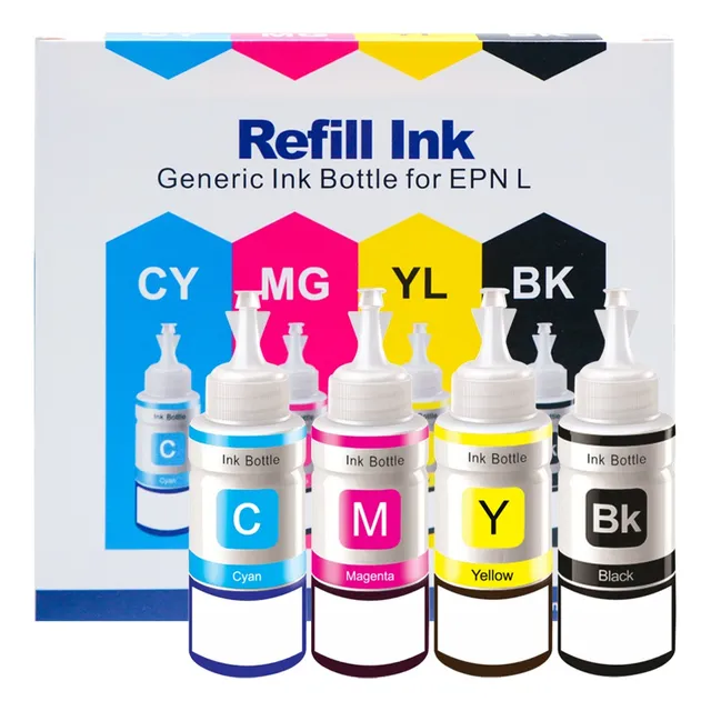 4 Tintas Para Epson 100ml T664 L120 L380 L395 L495 L575 L805 Tinta CMYK