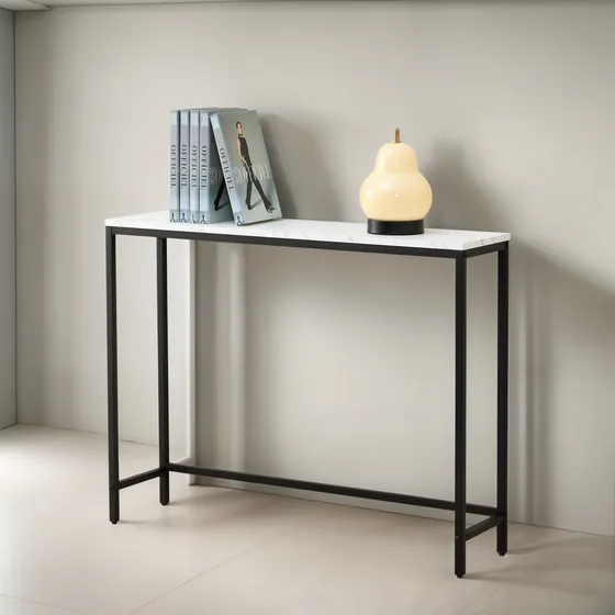 Loglus Mesa Consola Para Entrada, Sofa De Mdf De Marmol Sint