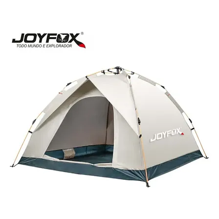 Barraca Automática Pop Up Joyfox 3/4 Pessoas Impermeável Bege