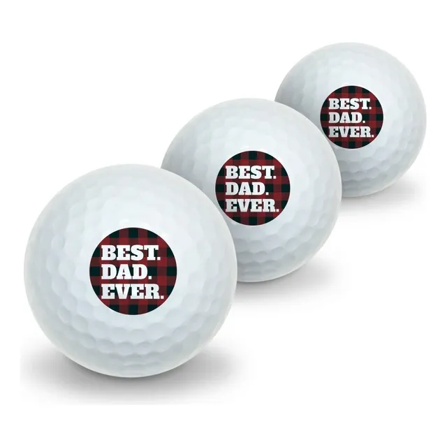 Best Dad Ever Rojo Negro Plaid Novedad Pelota Golf 3