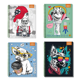 Pack 5 Cuadernos Universitario Espiral Soft Animales Diverti Pack 5 Cuadernos Universitario Espiral Soft Animales Diverti