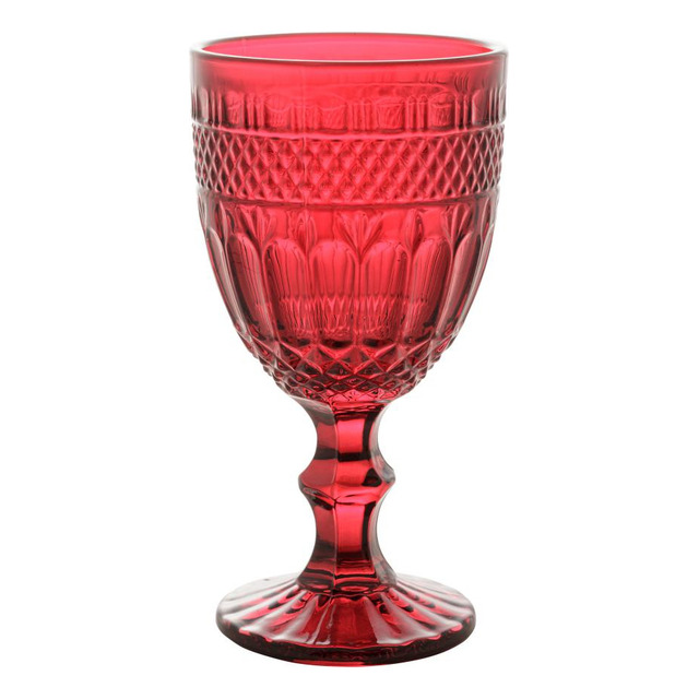 6 Taças Wolff Brand De Vidro Vermelho 345ml 6 Taças Wolff Brand De Vidro Vermelho 345ml