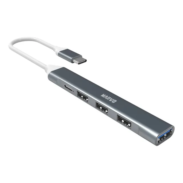 Hub Usb-c Marvo Uh-008 Puertos  1 Usb 3.0 - 3 Usb 2.0 -usb-c