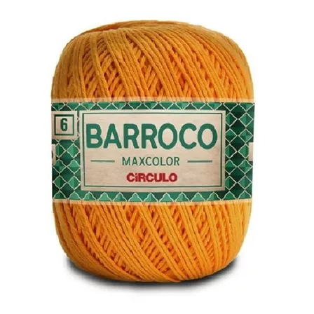 Barbante Barroco Maxcolor 6 Fios 200gr Linha Crochê Colorida Cor Dark Cheddar-4131