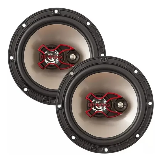 Bravox B3X60 X 6 " Preto/Prata Triaxial Auto Falante 6