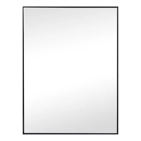 Espejo Marco Acero Inox. Negro Con Luz Led 87x68cm 3 Tonos
