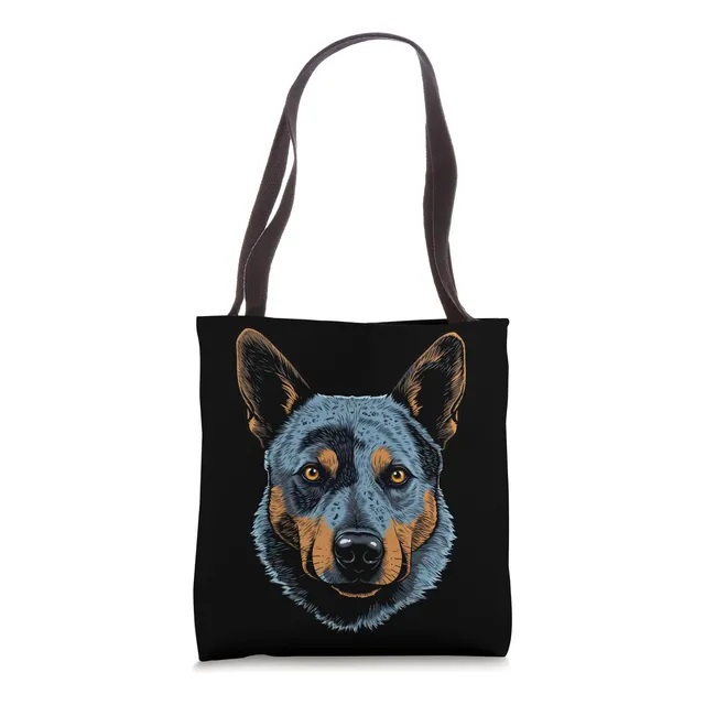 Blue Heeler Cute Cartoon Australian Cattle Dog Face Puppy Bo