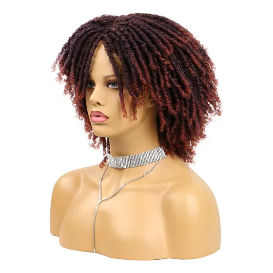 Wigs Synthetic Short Afro Braided Net Wig Twist Bob Man Hair