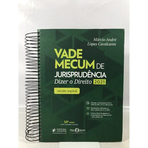 Livro Vade Mecum De Jurisprudência: Dizer O Direito - Márcio André Lopes Cavalcante - Editora Juspodivm - 10a Edição - 2021 S203